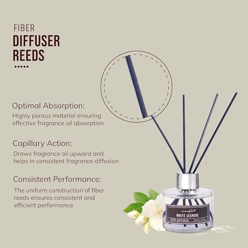 Aromahpure Premium Reed Diffuser Set - 120 ML with 4 Fiber Reed Sticks | Jasmine Last Upto 60 Days | Room Freshener for Bedroom, Washroom, Office | Toxin Free, Aromatherapy, IFRA Certified - Image 3