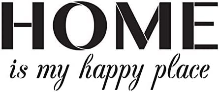 Ivana's Home is My Happy Place Stencil | Reusable Mylar Template | Use to Paint Wood Signs - Front Porch - Pallets - New Home - DIY Home Welcome Decor - Size (12" x 8") - Image 3