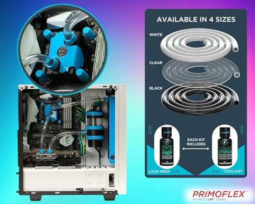 PrimoChill PrimoFlex LRT Custom Watercooling Flexible Tubing -7/16in.ID x 5/8in.OD, 10 feet Bundled with System Prep and Coolant, Made with Premium Materials, Proudly Made in The USA - Onyx Black - Image 5