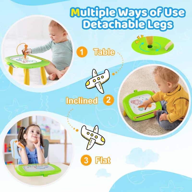 Kikidex Magnetic Drawing Board, Toddler Girl Toys for 1-2 Year Old, Doodle Board Pad Learning and Educational Toys for 1 2 3 Year Old Baby Kids Birthday Gift(Green) - Image 5