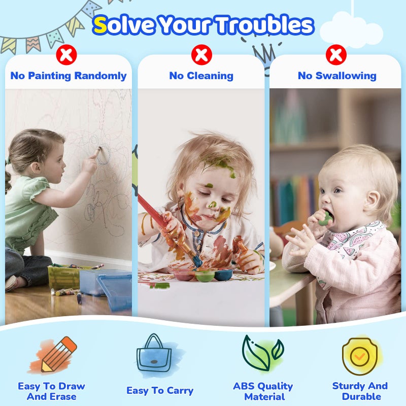 Kikidex Magnetic Drawing Board, Toddler Girl Toys for 1-2 Year Old, Doodle Board Pad Learning and Educational Toys for 1 2 3 Year Old Baby Kids Birthday Gift(Green) - Image 3