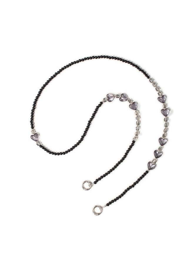 NIBEMINENT Phone Charm/ Chain Strap for Women Girls, Pearl Heart Cell Phone Case Lanyard Wrist Strap