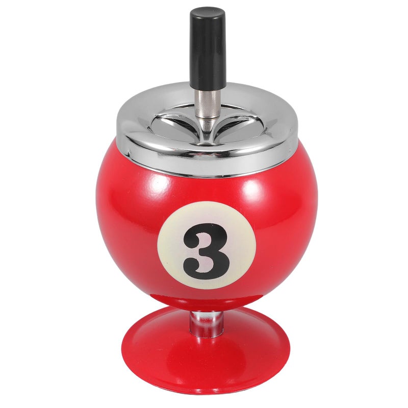 Modern Metal Ashtray with Lid Red Windproof Sealable Cigar Ash Box for Office Billiard Room - Image 2