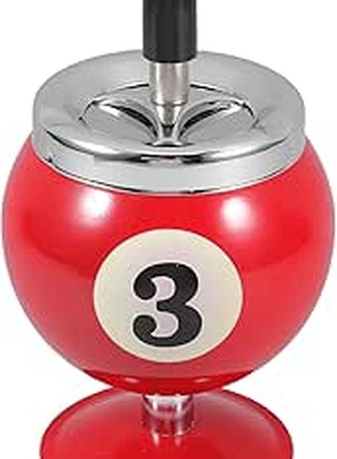 Modern Metal Ashtray with Lid Red Windproof Sealable Cigar Ash Box for Office Billiard Room - Image 1