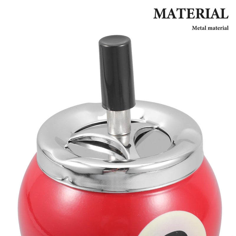 Modern Metal Ashtray with Lid Red Windproof Sealable Cigar Ash Box for Office Billiard Room - Image 4