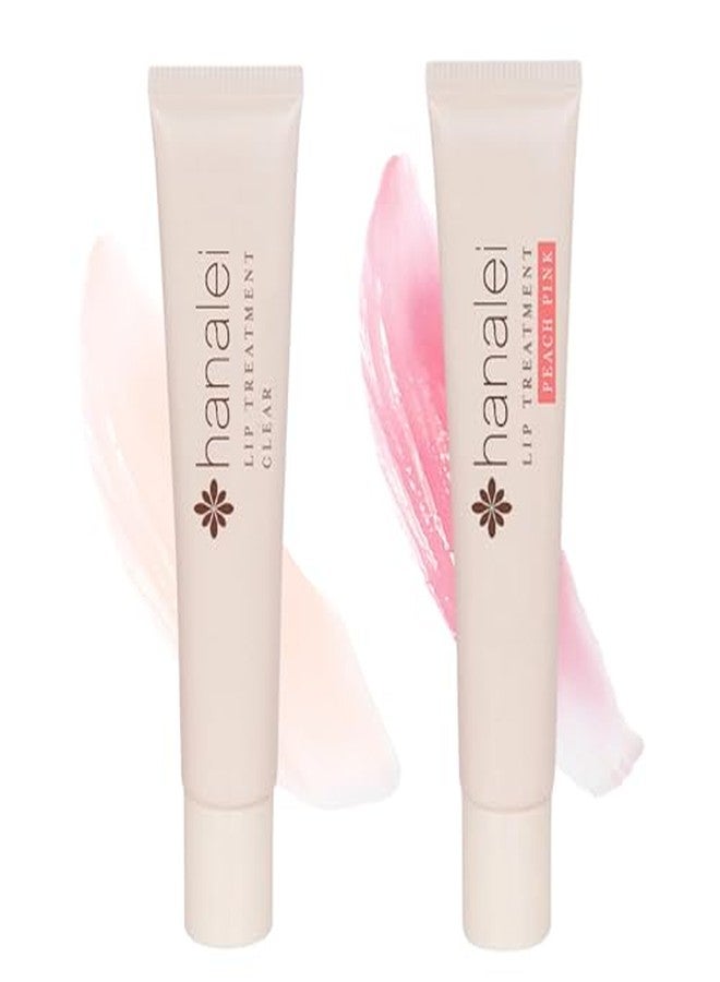 Hanalei Lip Treatment Bundle (Clear and Peach Pink, Made with Kukui Oil, Shea Butter, Agave, and Grapeseed Oil, Soothe Dry Lips (Cruelty free, Paraben free - Image 1