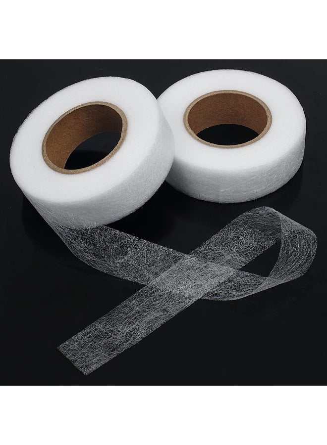 JOUDIYA 2 Rolls Iron on Fabric Tapes, Hem Tape, Each 64 Metres Web Hemming Tape for trousers Width 15 mm, No Sew Hem Tape for Splicing Fabrics, Trousers, Curtains, Clothes - Image 1