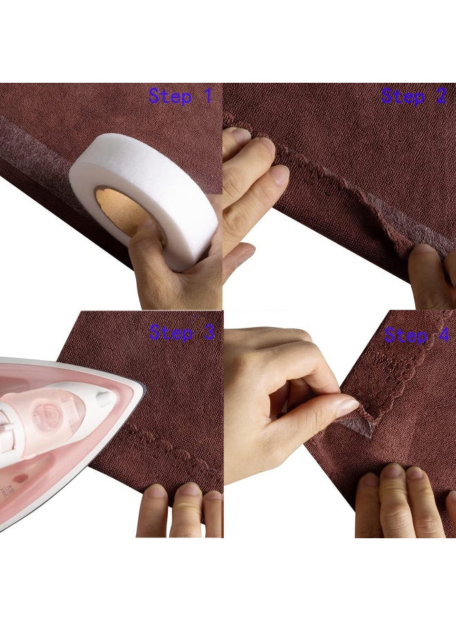 JOUDIYA 2 Rolls Iron on Fabric Tapes, Hem Tape, Each 64 Metres Web Hemming Tape for trousers Width 15 mm, No Sew Hem Tape for Splicing Fabrics, Trousers, Curtains, Clothes - Image 2