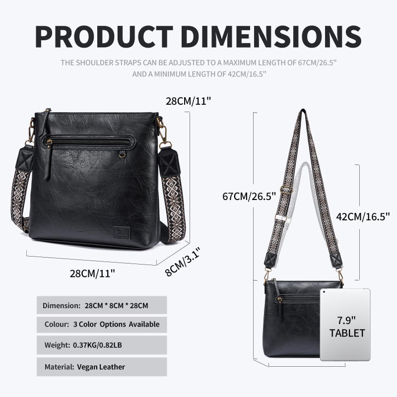Pomelo Best Crossbody Bags for Women Trendy Vegan Leather Hobo Handbags Fashion Shoulder Purse Black - Image 4