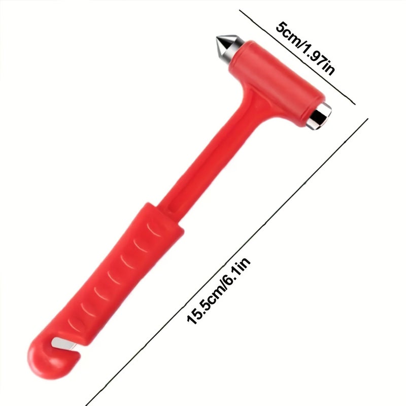 Red Multifunctional Emergency Escape Car Hammer 3 Pack Fire Rescue Window Breaker - Image 5