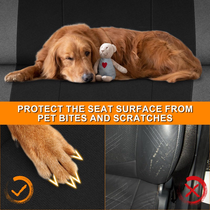 Kistrba Truck Seat Cover Compatible with 1993-1998 Ford Truck Regular XCab Crew Cab, Front Solid Bench Seat with Molded Headrests and Integrated Center Armrest Seat Cover - Image 5