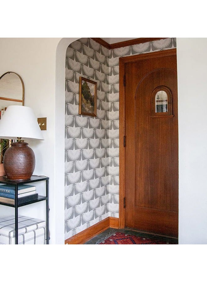 Tempaper x Genevieve Gorder Chalk Feather Flock Removable Peel and Stick Wallpaper, 20.5 in X 16.5 ft, Made in the USA - Image 4