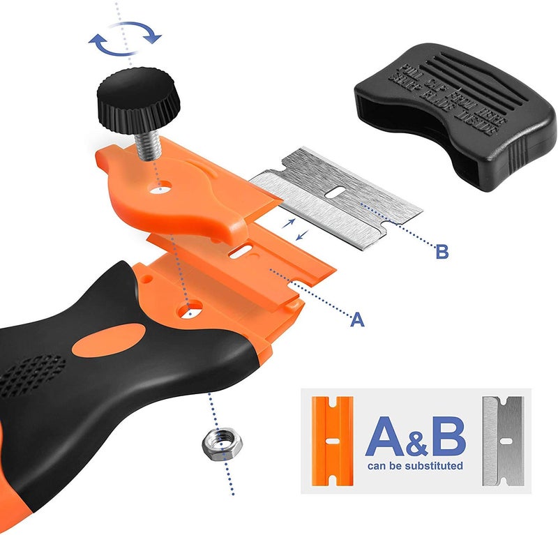 Wroughton Double Edge Mini Razor Scraper Touch LCD UV Glue Remover with 5 Pcs Plastic and 5pcs Steel Razor Scrapper Blades for Removing Labels, Stickers, Decals from Glass and Windshields (Multicolor) - Image 2
