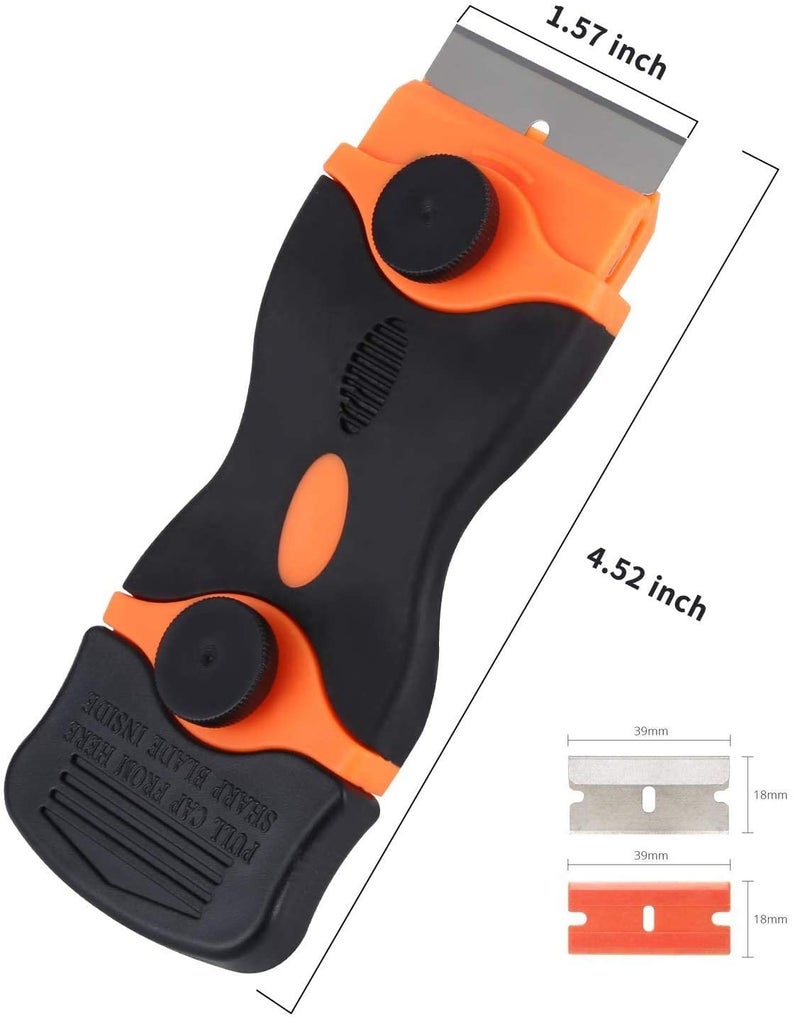 Wroughton Double Edge Mini Razor Scraper Touch LCD UV Glue Remover with 5 Pcs Plastic and 5pcs Steel Razor Scrapper Blades for Removing Labels, Stickers, Decals from Glass and Windshields (Multicolor) - Image 3