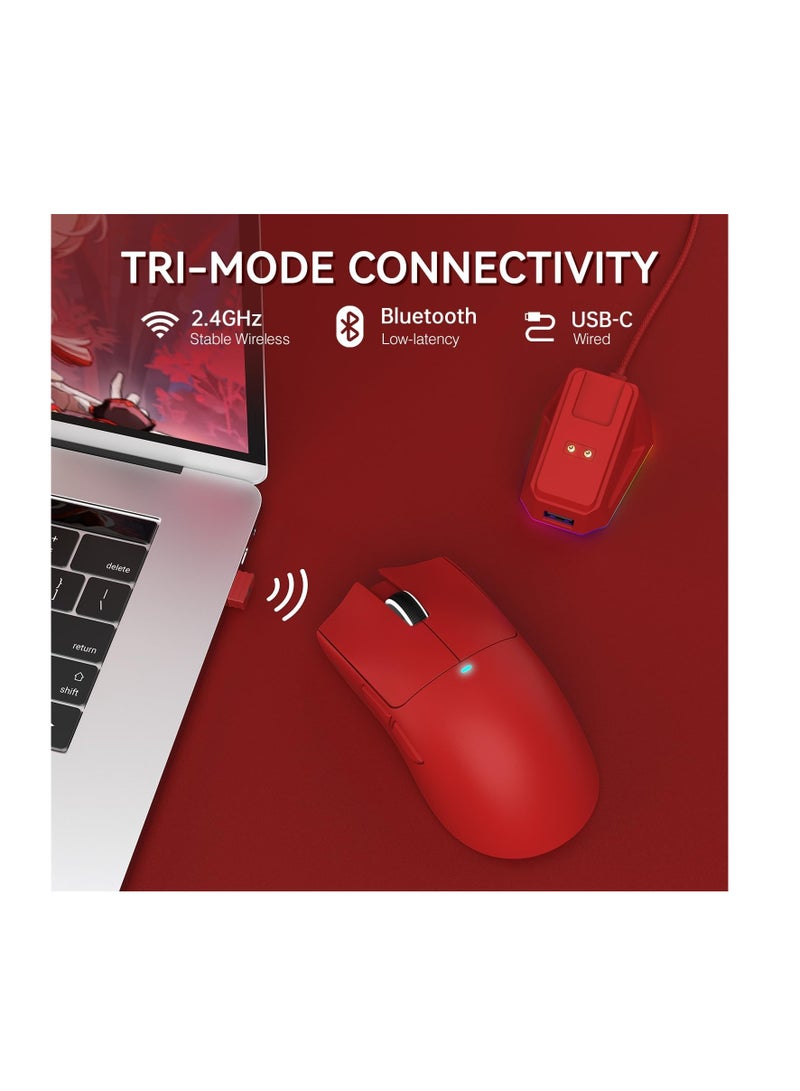 Attack Shark X11 Wireless Gaming Mouse with Charging Dock (Red) - Image 4
