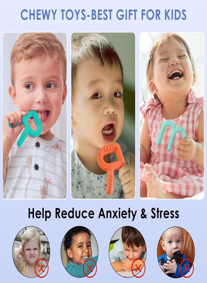 ERKOON 4 Pack Sensory Chew Toys, Food Grade Silicone Oral Motor Chewy Tubes for Autism ADHD SPD, Extra Tough Textured Teething Sticks, Special Needs Fidget Tools for Kids - Image 5