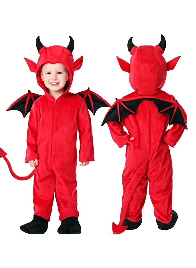 LITTLE SURPRISE BOX Little Surprise Box, Black Red Devil, Kids Halloween Costume Fancy Dress Up-7-9Y
