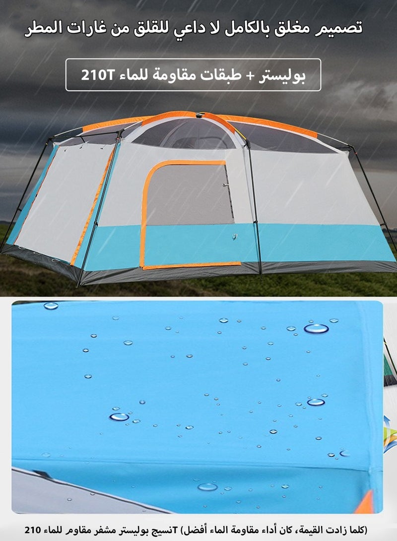 Camping Tent 4-6 Person, Outdoor Sports Travel Picnic Tent, Waterproof/Sunscreen Ventilation/Pop Up Tent with Carry Bag for Hiking Mountaineering, 320x220x185CM