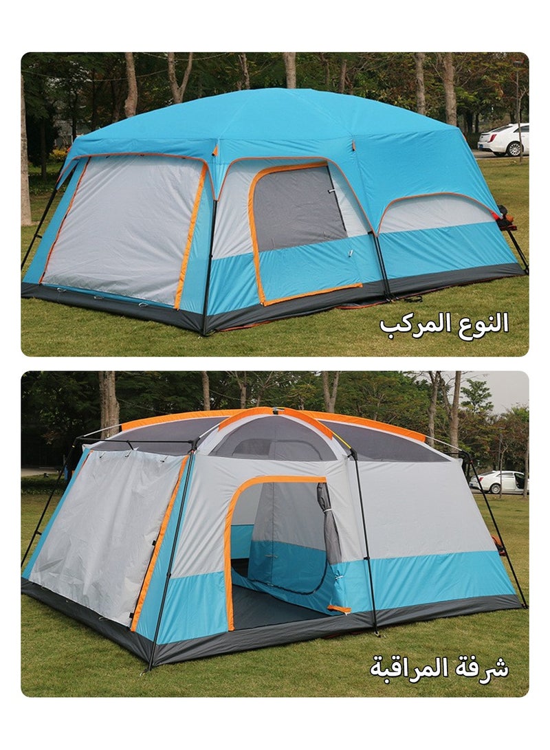 Camping Tent 4-6 Person, Outdoor Sports Travel Picnic Tent, Waterproof/Sunscreen Ventilation/Pop Up Tent with Carry Bag for Hiking Mountaineering, 320x220x185CM
