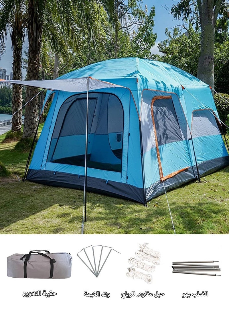 LEOKOR Camping Tent 4-6 Person, Outdoor Sports Travel Picnic Tent, Waterproof/Sunscreen Ventilation/Pop Up Tent with Carry Bag for Hiking Mountaineering, 320x220x185CM - Image 1