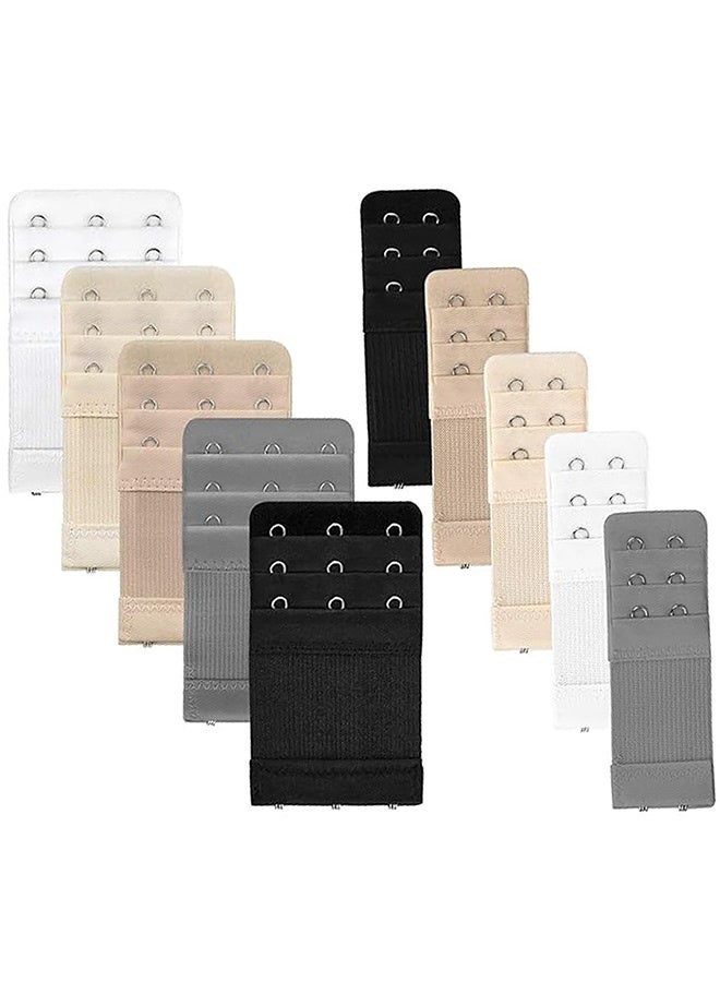 Tersely 9/10 Pieces Bra Extender Bra Strap Extension Women's Elastic Extenders, 3 Rows 2 Hooks and 3 Rows 3 Hooks,Easy to Use, Ideal for Pregnant Women - Image 1