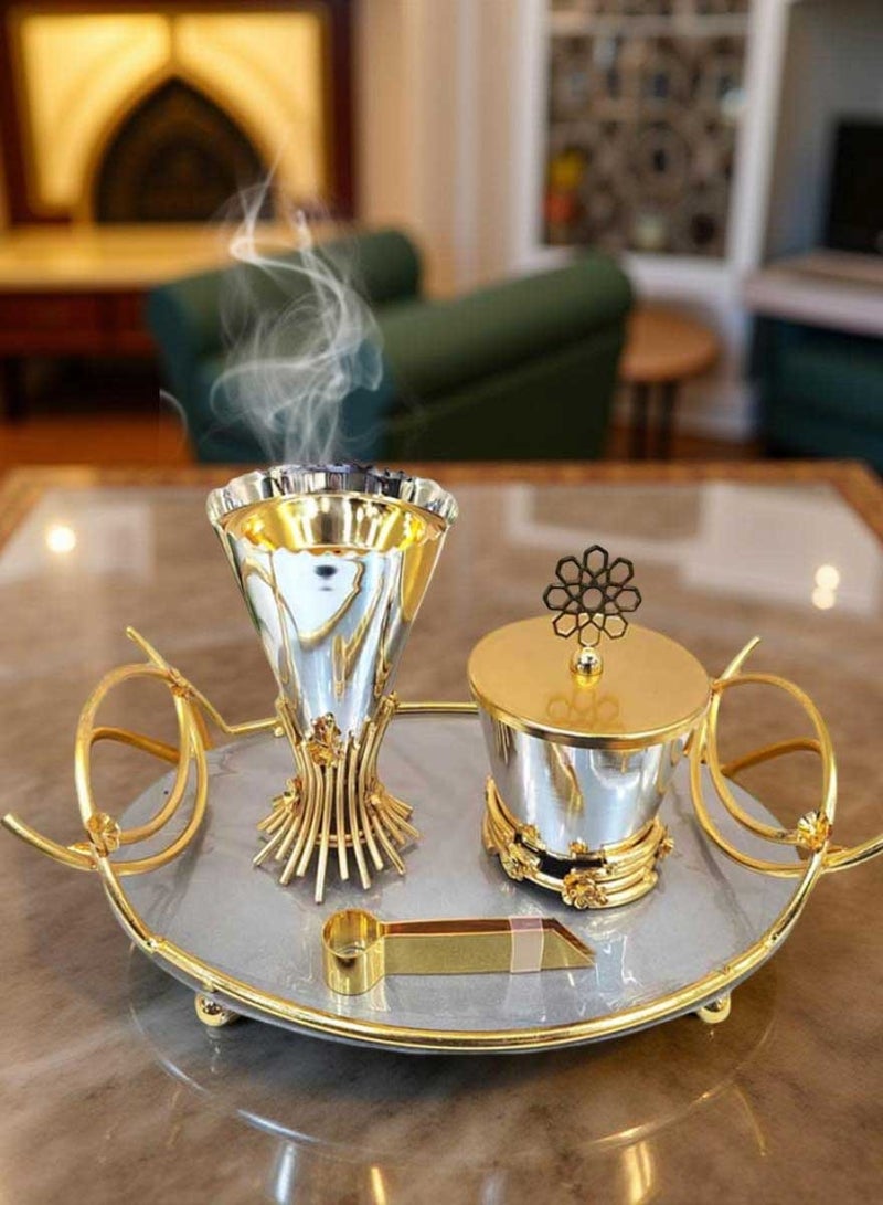 Bakhoor BoSidin Luxurious Design Arabic Incense Burner Oud Bakhoor Holder for Home Fragrance - Image 1