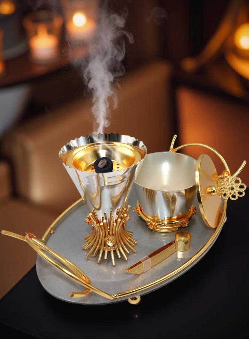 Bakhoor BoSidin Luxurious Design Arabic Incense Burner Oud Bakhoor Holder for Home Fragrance - Image 4