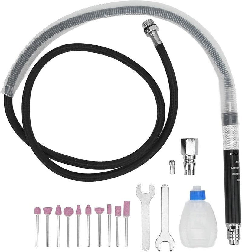 طقم مبراة قلم رصاص هوائية من سبيكة الزنك 65000 دورة في الدقيقة مع 10 رؤوس طحن - Image 2