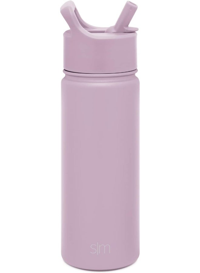 Simple Modern Kids Water Bottle With Straw Lid Vacuum Insulated Stainless Steel Metal Thermos Bottles Reusable Leak Proof Bpa Free Flask For School Summit Collection 18Oz, Lavender Mist  - Image 2