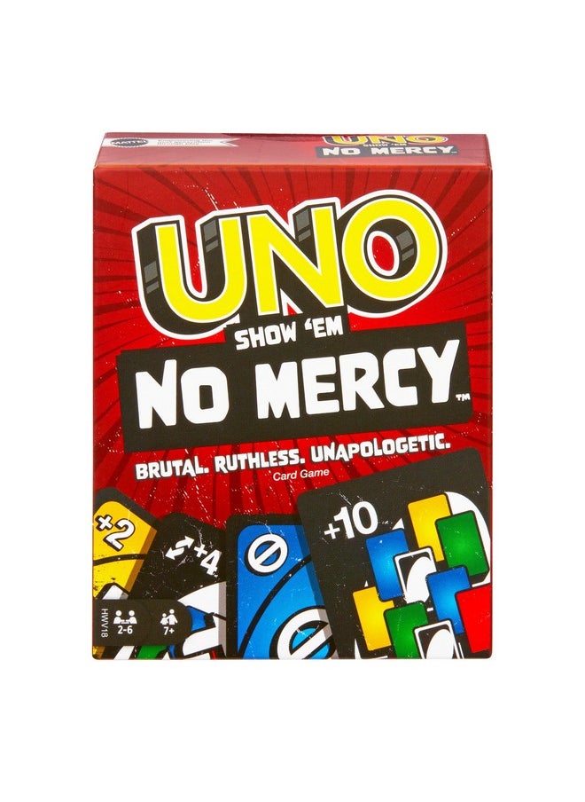 Mattel Games - Uno Show ‘Em No Mercy Card Game For Kids Adults & Family Parties And Travel With Extra Cards Special Rules And Tougher Penalties - Image 1
