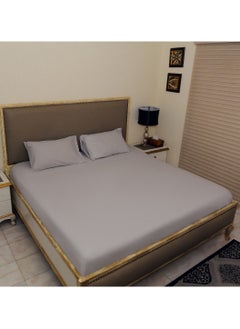 Home-Tex Design Hometex Design 100% Cotton Dyed Flat Sheet 3 piece Set MICROCHIP - 1 Flat Sheet (240x260 cm) + 2 Pillow Covers (50x80 cm)  - Image 1