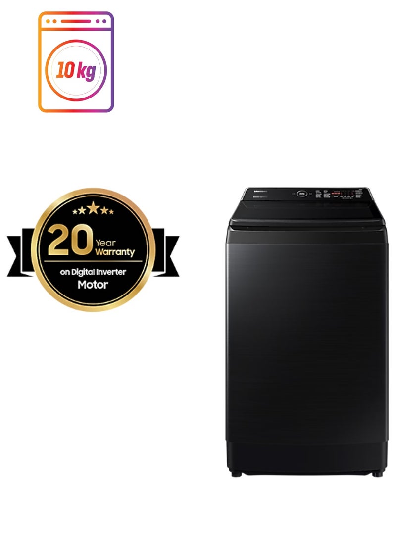 Samsung 10 Kg Top Load Washer With Eco Bubble And Digital Inverter Technology, Hygiene Steam With Digital Inverter Technology 10 kg WA10CG5745BVGU-R Black - Image 1