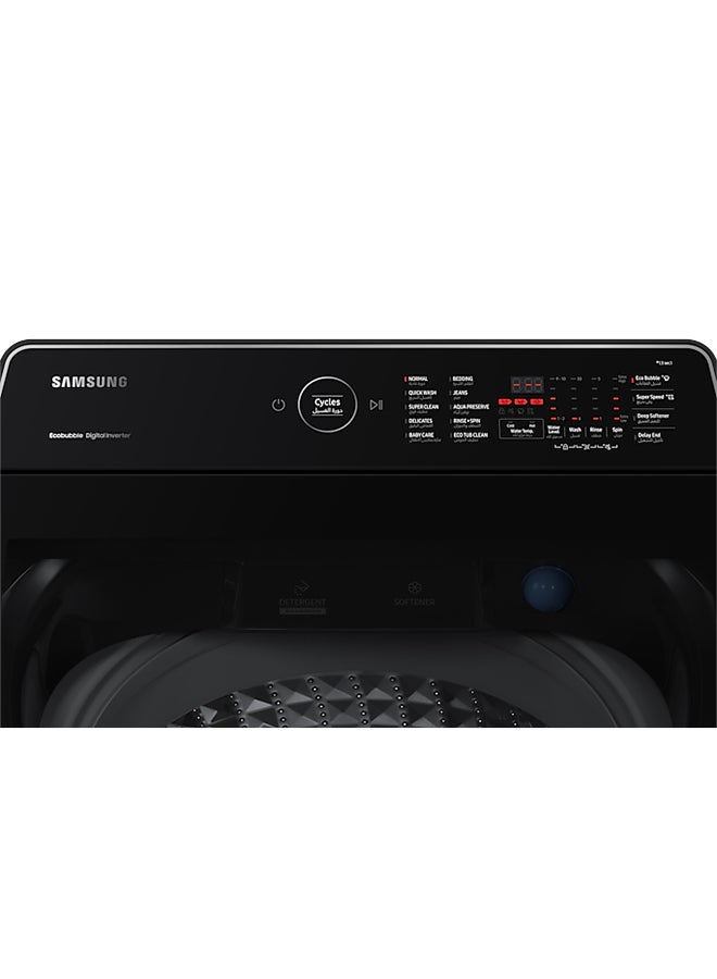 Samsung 10 Kg Top Load Washer With Eco Bubble And Digital Inverter Technology, Hygiene Steam With Digital Inverter Technology 10 kg WA10CG5745BVGU-R Black - Image 4