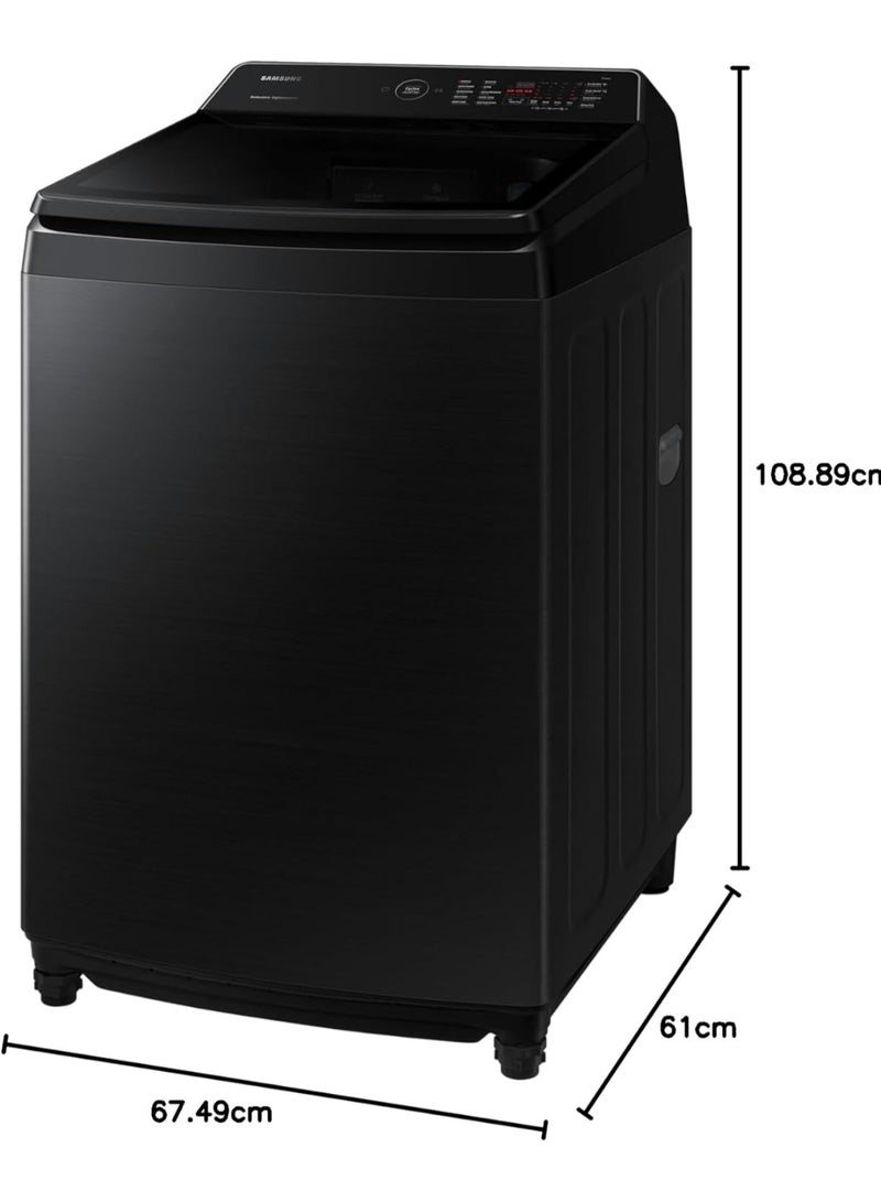 Samsung 10 Kg Top Load Washer With Eco Bubble And Digital Inverter Technology, Hygiene Steam With Digital Inverter Technology 10 kg WA10CG5745BVGU-R Black - Image 2