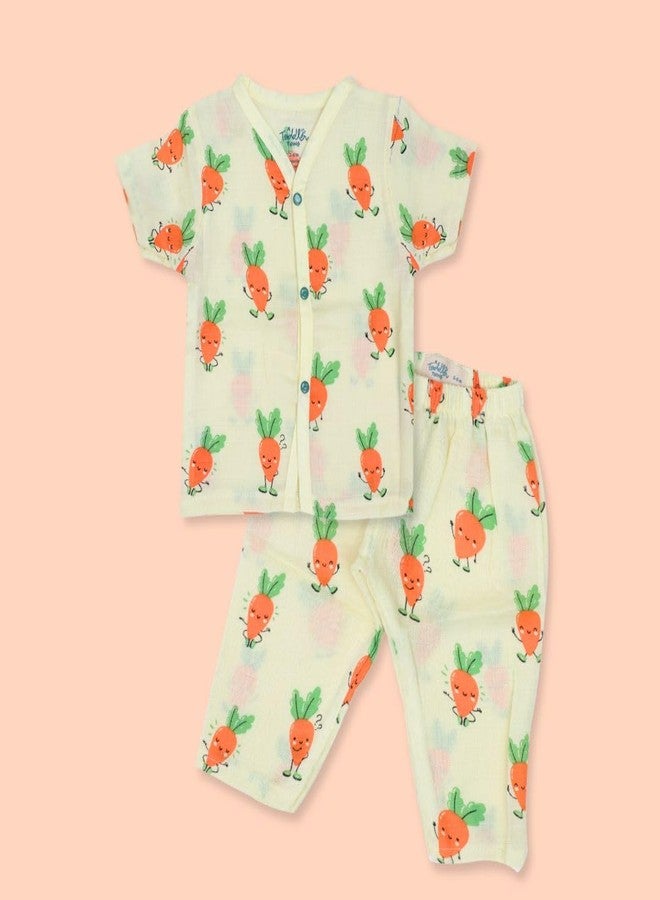 A toddler thing 100% Organic Half Sleeve Sleepsuits | Pajama Sets for Boys and Girls | Kids Nightwear | ABC Crew | Pack of 3 | 3-6 Months - Image 4