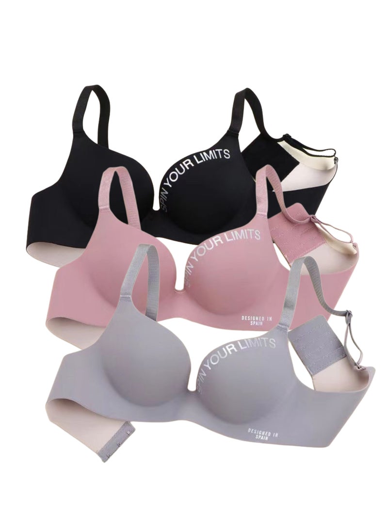 3 Pieces Women Bra Seamless And Wireless Push Up Bra  - Image 1