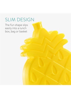 Muyixin Lunch Box Ice Packs (Set of 5) - Kids Cool Pack Freezer Blocks for Boys or Girls - Reusable Slim Cold Packs for Cooler Bag Travel - Pineapple  - Image 3