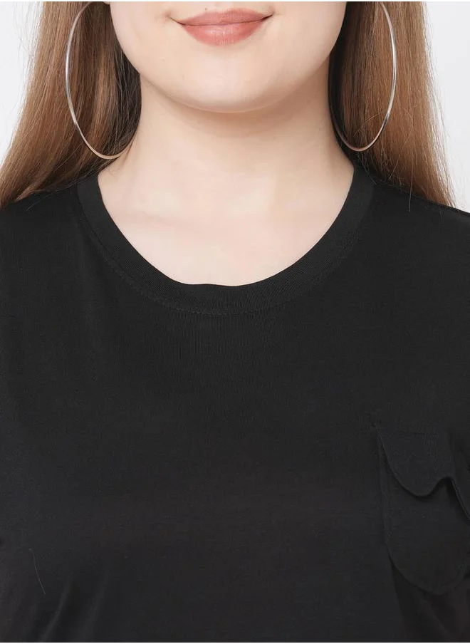 ميش Contrast Trim Extended Sleeves T-Shirt by Styli