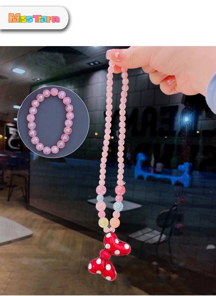 MissTiara - 6Pieces Trendy Acrylic Quicksand Bottle Necklaces For Girls Kids Party Jewelry Set Assored - Image 1
