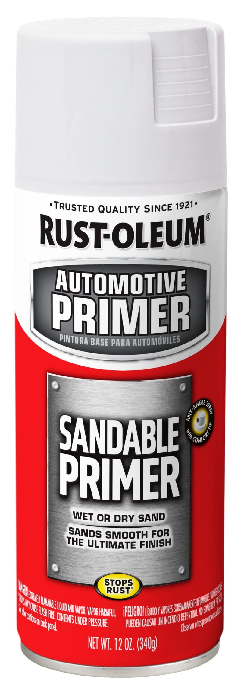 Rust-Oleum 260737 Automotive Sandable Primer Spray, 12 oz, White - Image 1