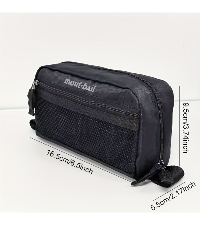 1pc Nylon Cosmetic Bag Organizer Toiletry Makeup Large Capacity Lightweight Mesh Insert Yellow - Image 4