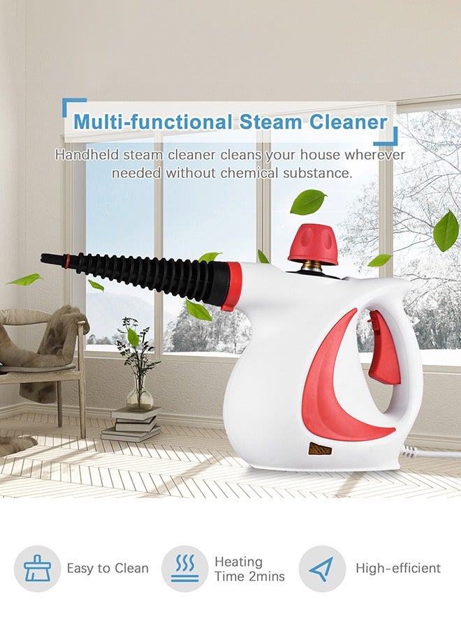 DUNISO Handheld Steam Cleaner, Multifunctional High Temperature Pressurized Steam Cleaner, With 9Pcs Accessories, Suitable For Range Hood, Gas Stove, Glass, Doors And Windows, Sofa - Image 3