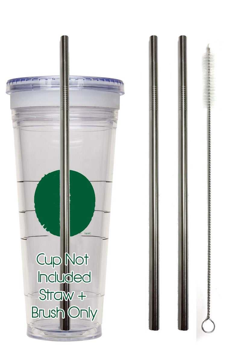 CocoStraw Venti Travel Mug Replacement Straws 2qty - Stainless Steel For Hot & Cold To-Go Drink Cups - Image 1