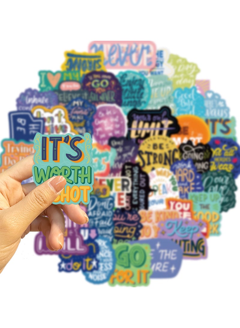 Inspirational Stickers 50Pcs for Adults Motivational Stickers Waterproof Vinyl for Teens Kids Teachers Journaling Water Bottles Scrapbook Laptop Positive Quote Vinyl Stickers - Image 3