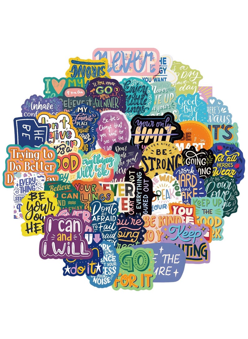 Inspirational Stickers 50Pcs for Adults Motivational Stickers Waterproof Vinyl for Teens Kids Teachers Journaling Water Bottles Scrapbook Laptop Positive Quote Vinyl Stickers - Image 1