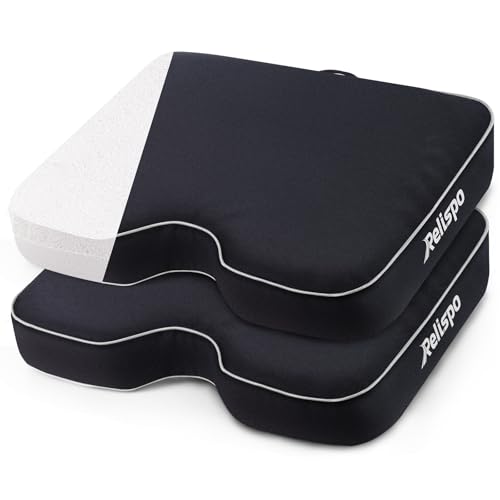 Relispo Stadium Seats for Bleachers with Integral Cutting Memory Foam Stadium Seat Cushion Waterproof Extra Thick Bleacher Cushion Portable Stadium Cushions for Indoor Outdoor Events 2 Packs - Image 1