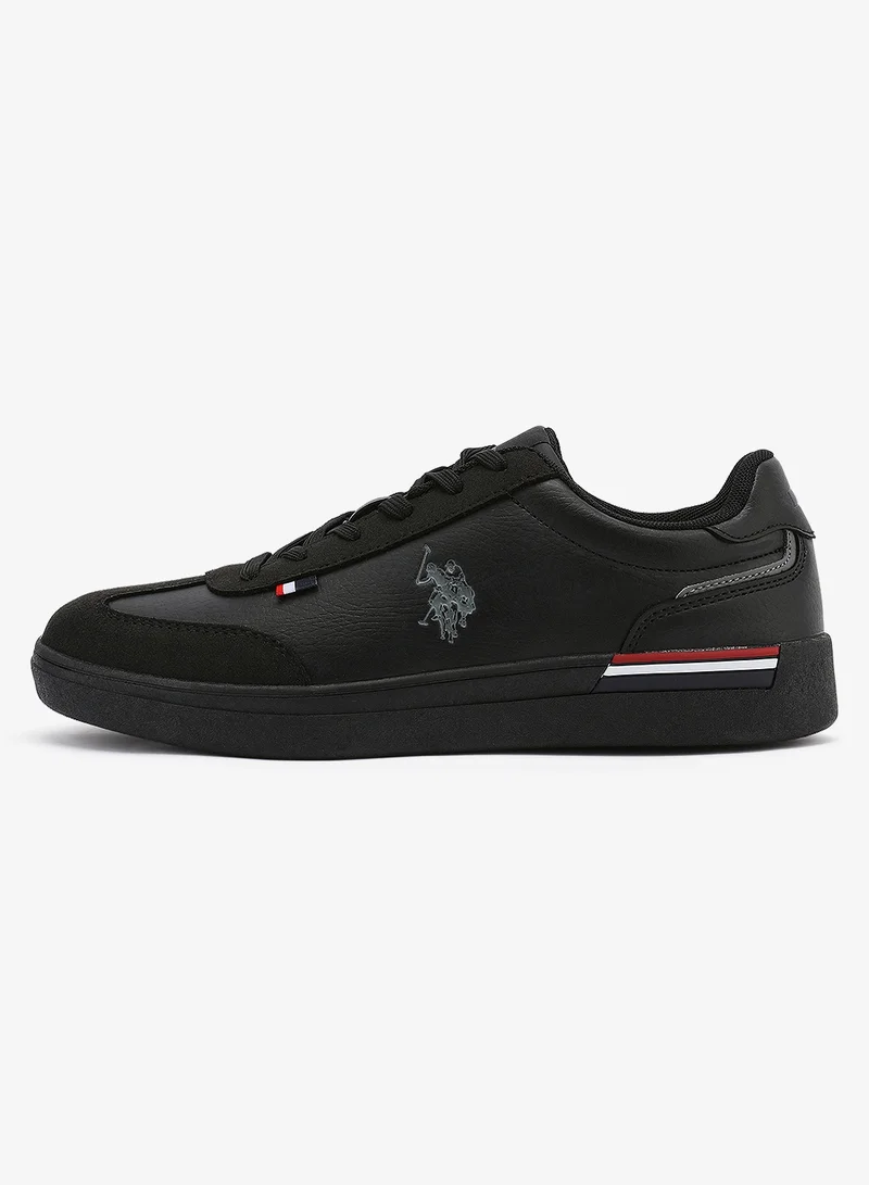 U.S. Polo Assn. Men's Black Classic Low-Top Sneakers, Bold Lace-Up Style Shoes for Everyday Look