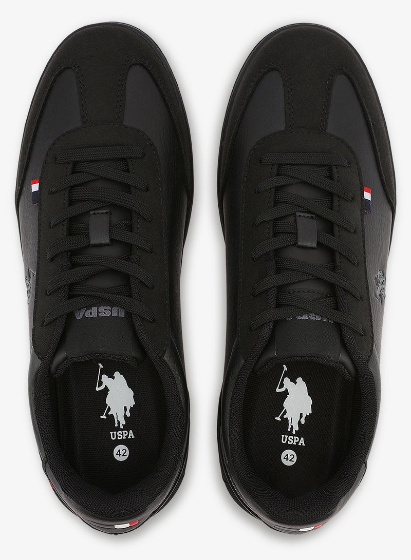 يو اس بولو اسن حذاء رجالي كلاسيكي أسود منخفض برباط جريء للمظهر اليومي - Image 5