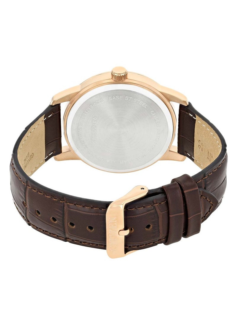 CITIZEN - Moonphase Quartz Analog Leather Strap Men's Watch - AK5003-05A - Image 1