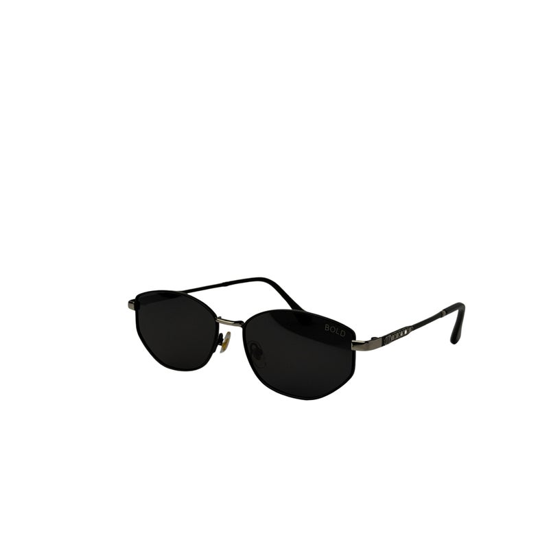 BOLD Siren rectangle Sunglasses for unisex - black silver (1 Year Guarantee) - Image 2